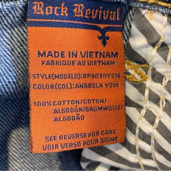 Rock Revival Anabela Boyfriend Cropped Distressed mid rise Womens size 32 - Picture 11 of 14